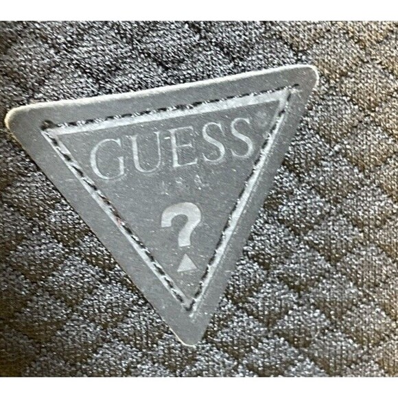 GUESS Black Quilted Textured Full Zip Jacket W/Pockets Womens Large - Picture 3 of 4